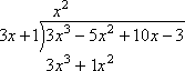 3x^3 + 3x put down underneath the dividend