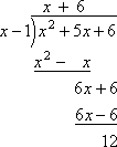 long division: remainder 12