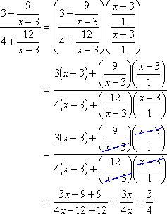 simplification, ending in 3/4